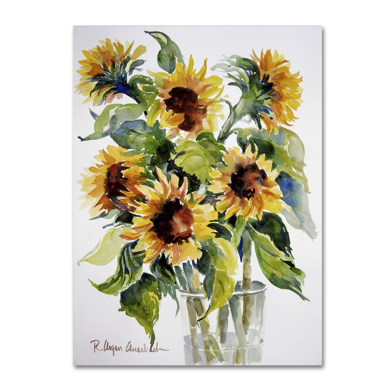 Rita Auerbach 'Sunflowers' Canvas Wall Art 35 X 47 Inches
