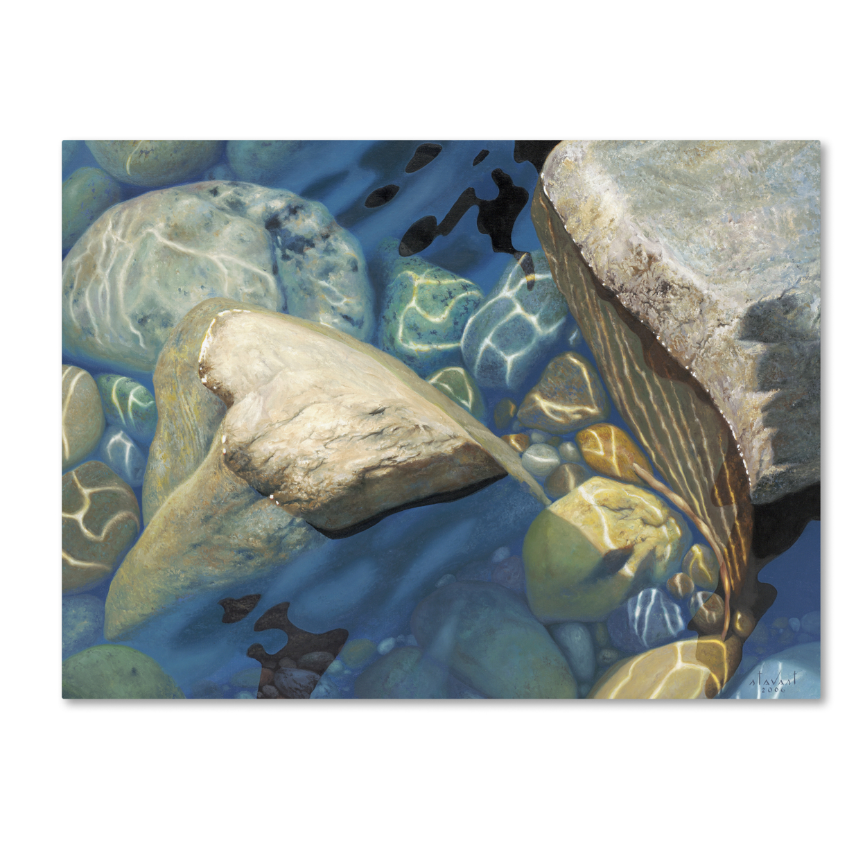 Stephen Stavast 'Blue Water Dance' Canvas Wall Art 35 X 47 Inches