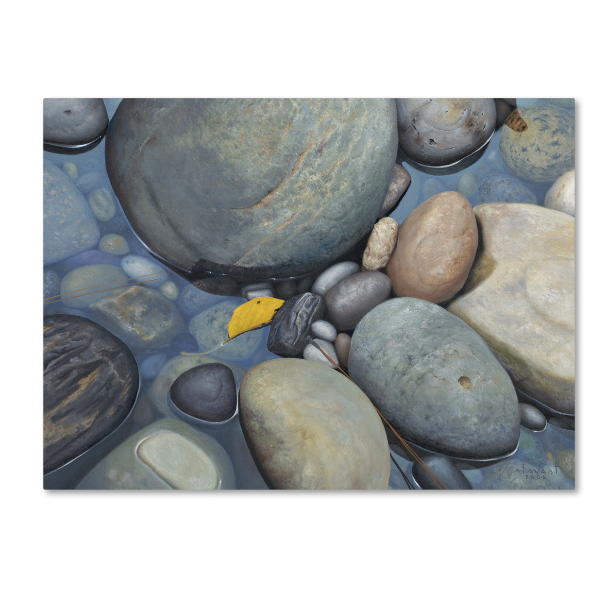 Stephen Stavast 'Reflections On A Gray Day' Canvas Wall Art 35 X 47 Inches