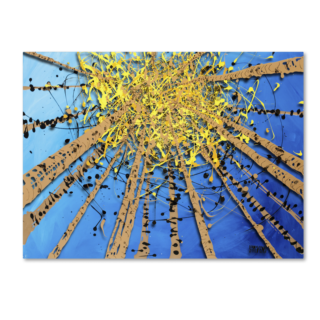 Roderick Stevens 'Brown Aspen Sky' Canvas Wall Art 35 X 47 Inches
