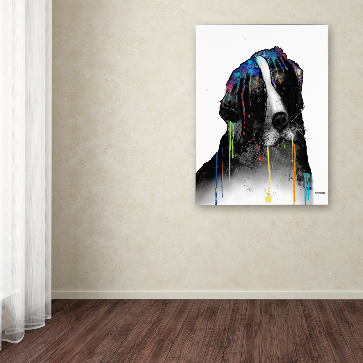 Marlene Watson 'Bernese Mountain Dog' Canvas Wall Art 35 X 47 Inches