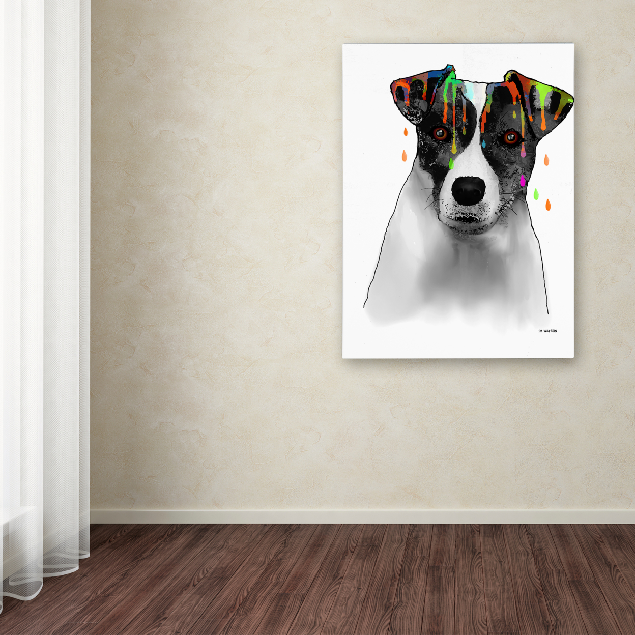 Marlene Watson 'Jack Russel Terrier' Canvas Wall Art 35 X 47 Inches