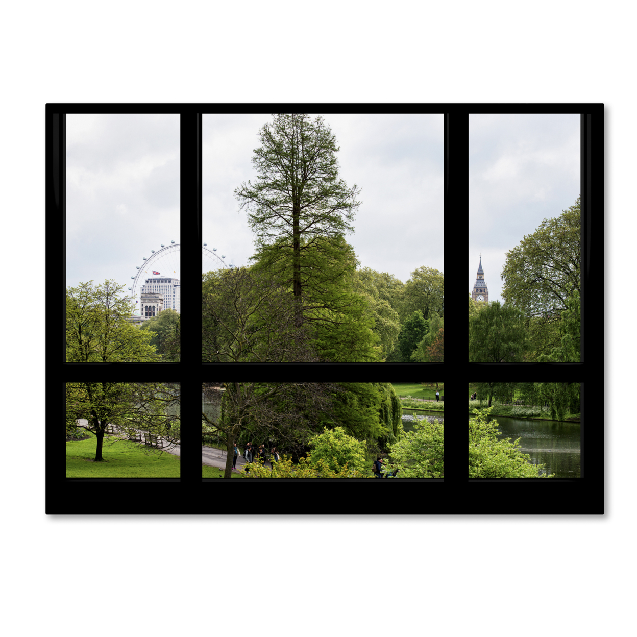 Philippe Hugonnard 'Window View London Park 2' Canvas Wall Art 35 X 47 Inches