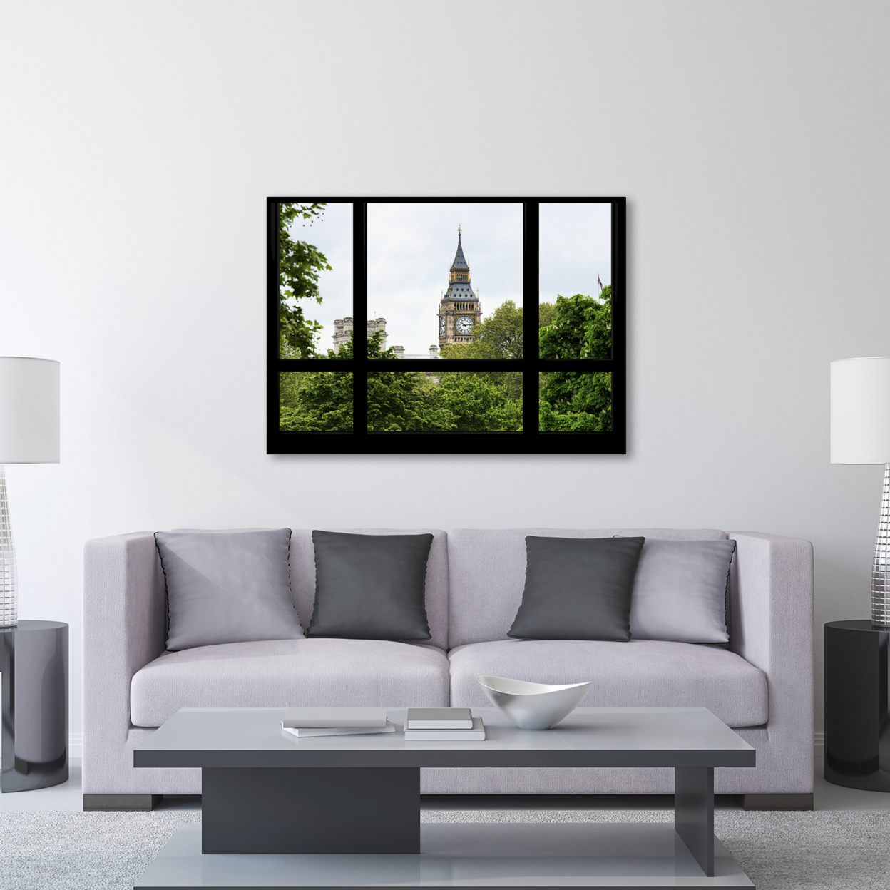 Philippe Hugonnard 'Window View Big Ben 2' Canvas Wall Art 35 X 47 Inches