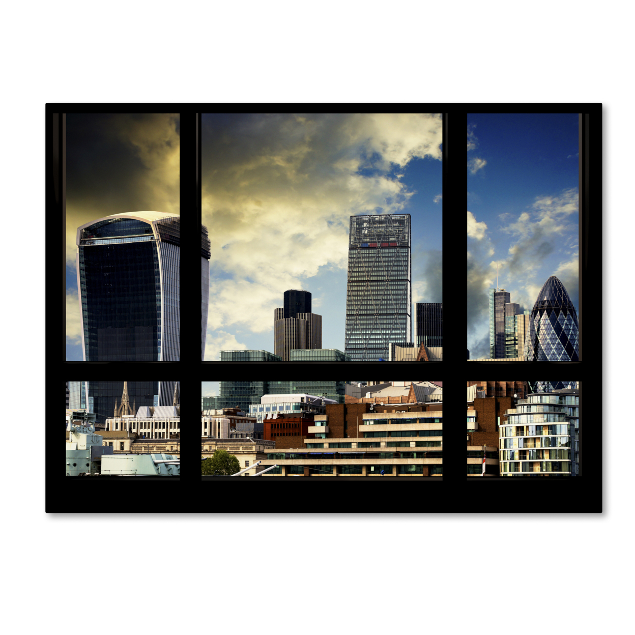 Philippe Hugonnard 'Window View UK Buildings 2' Canvas Wall Art 35 X 47 Inches