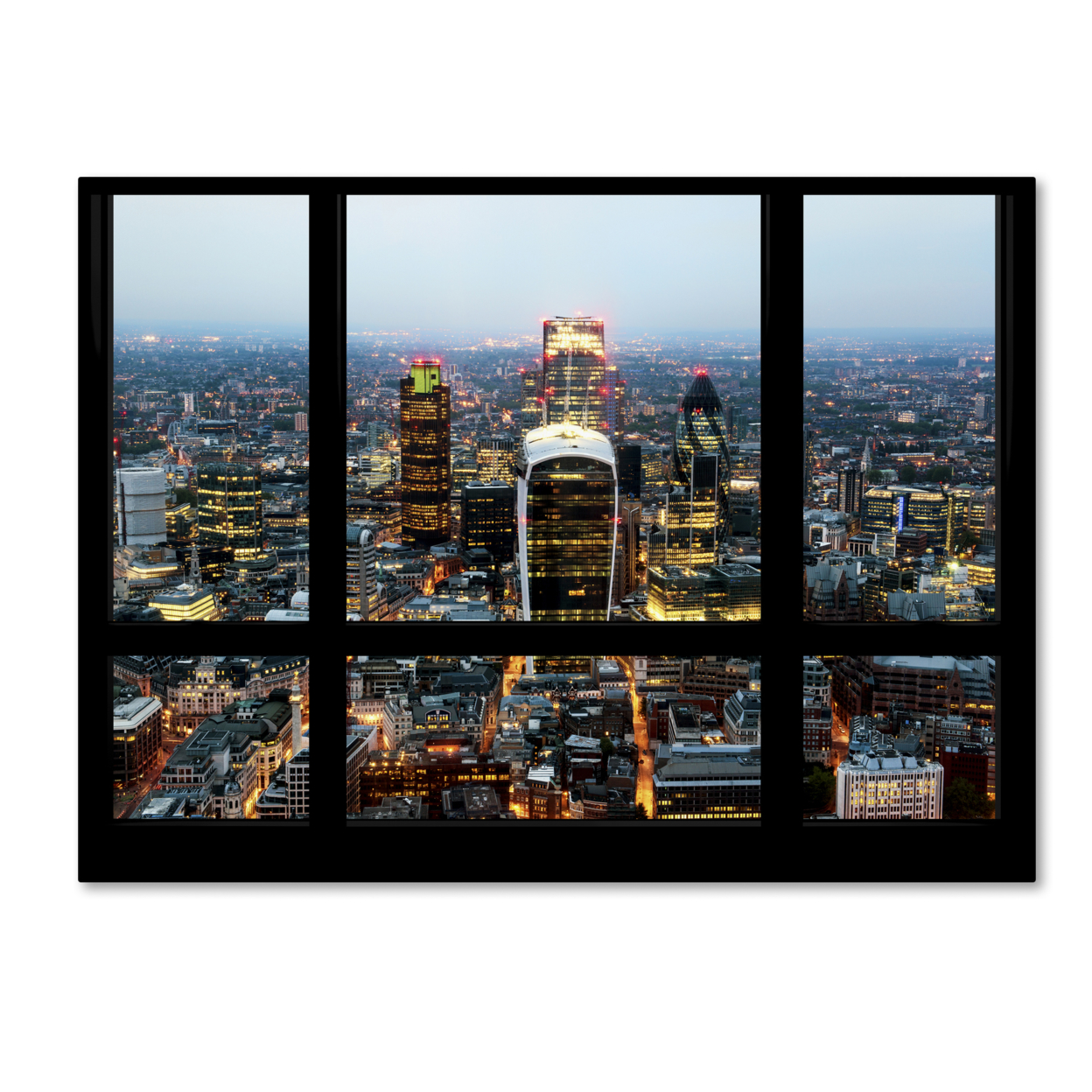 Philippe Hugonnard 'Window View London City 2' Canvas Wall Art 35 X 47 Inches