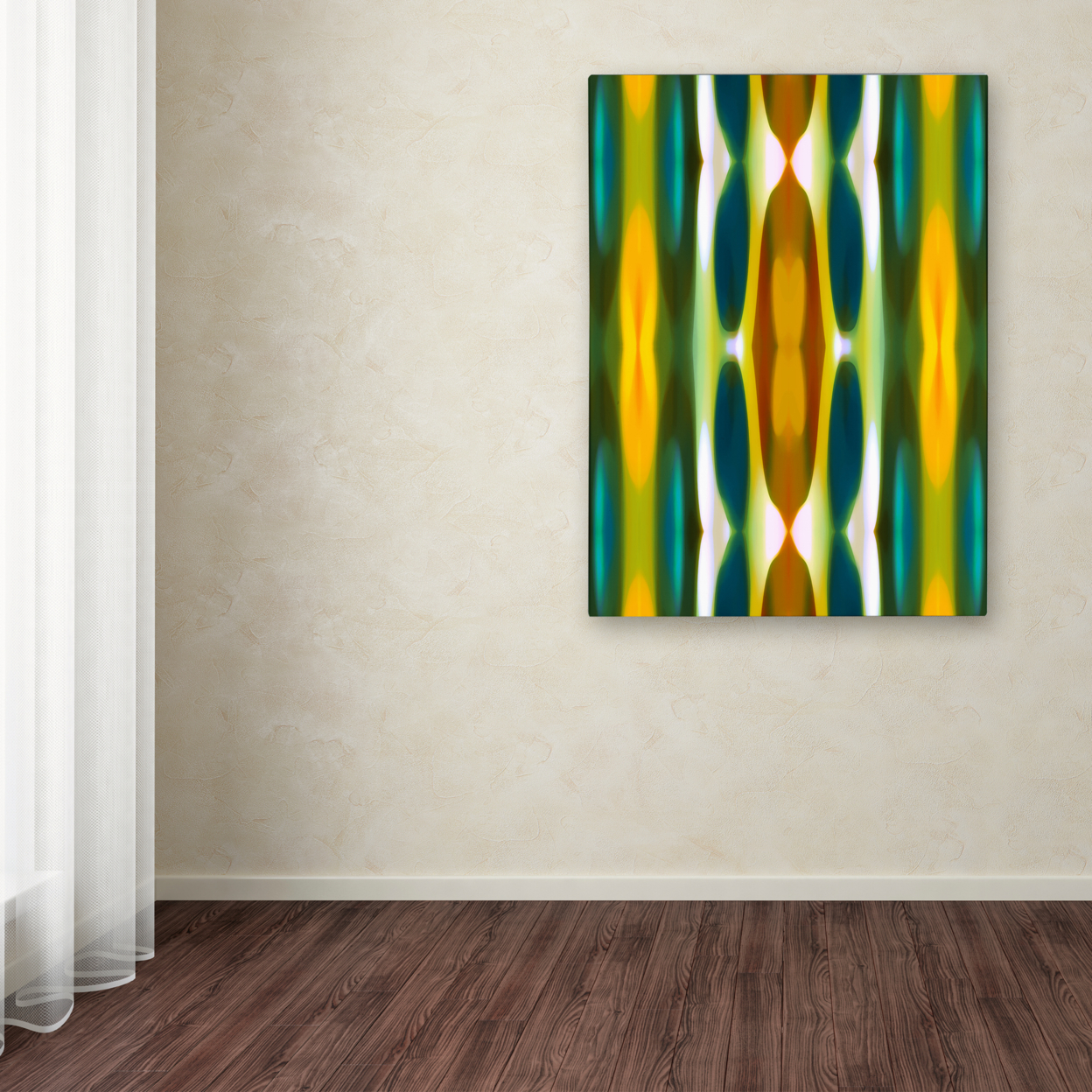 Amy Vangsgard 'Blue Green Yellow Pattern 14' Canvas Wall Art 35 X 47 Inches