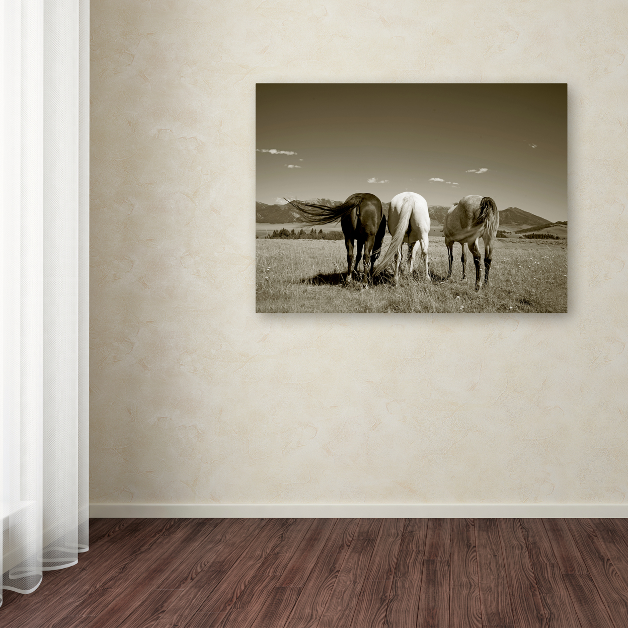 Preston 'Three Horses' Canvas Wall Art 35 X 47 Inches