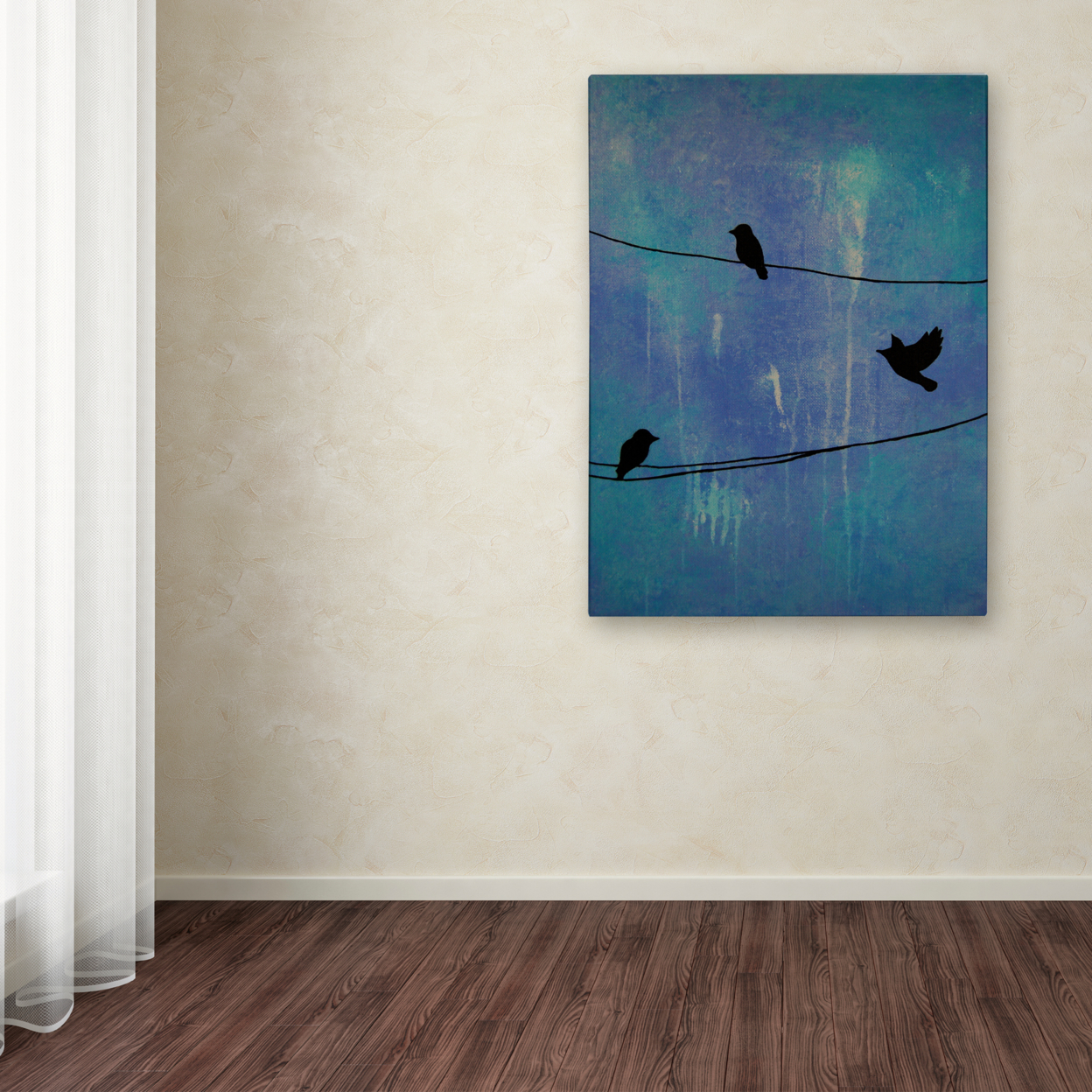 Nicole Dietz 'Birds Arrival' Canvas Wall Art 35 X 47 Inches