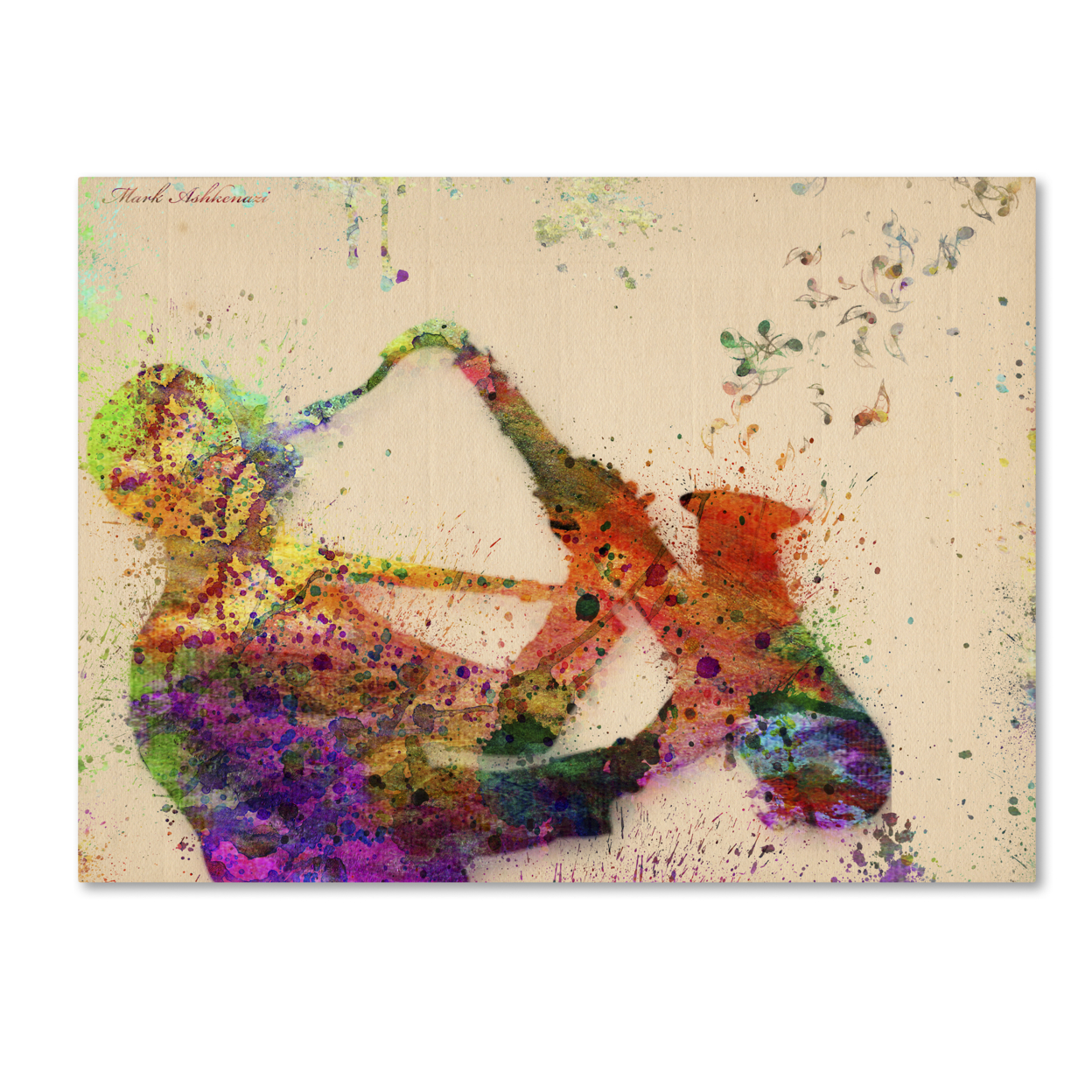Mark Ashkenazi 'Saxophone' Canvas Wall Art 35 X 47 Inches