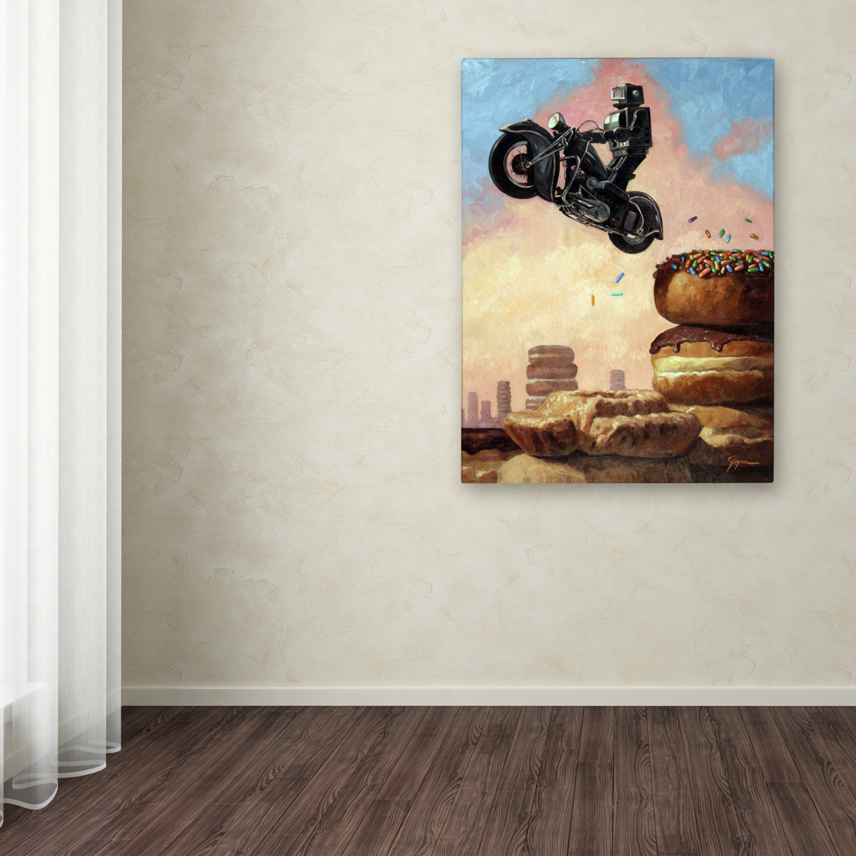 Eric Joyner 'Dark Rider Again' Canvas Wall Art 35 X 47 Inches