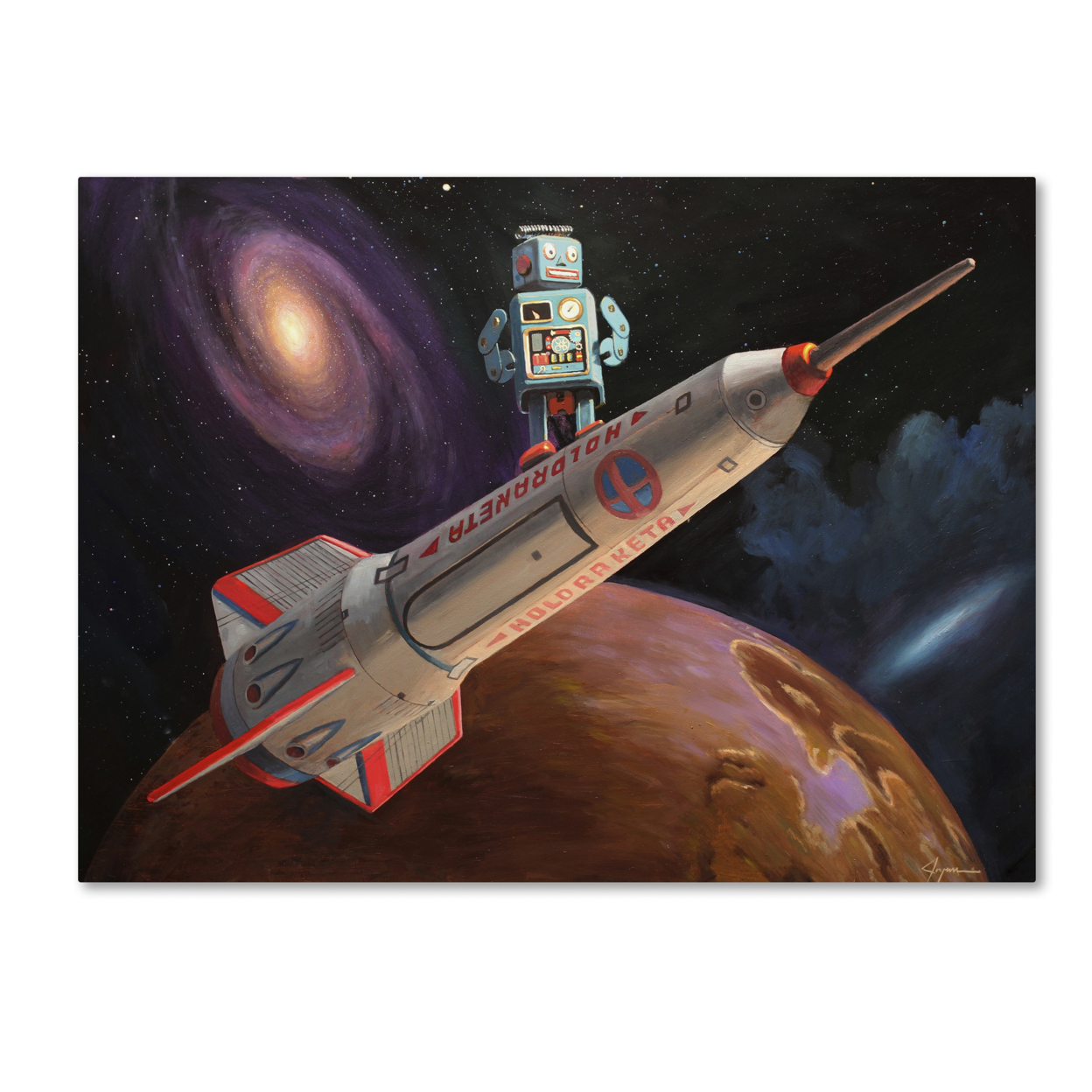 Eric Joyner 'Rocket Surfer' Canvas Wall Art 35 X 47 Inches