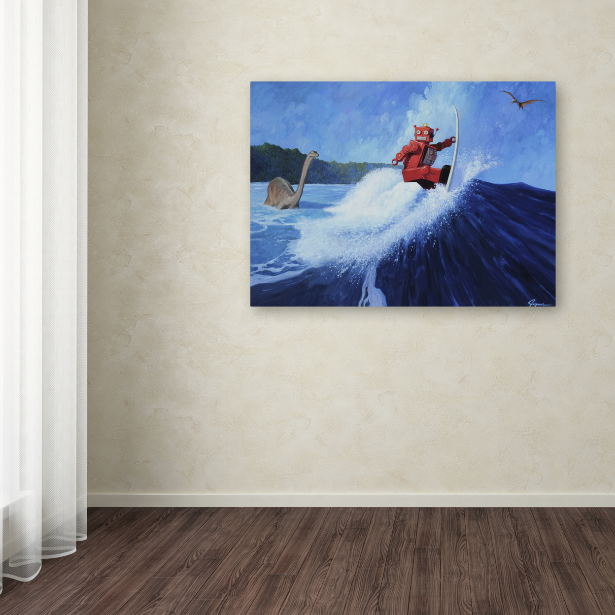 Eric Joyner 'Surfs Up' Canvas Wall Art 35 X 47 Inches