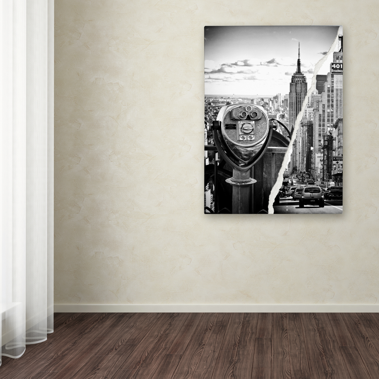 Philippe Hugonnard 'Looking To New York City' Canvas Wall Art 35 X 47 Inches