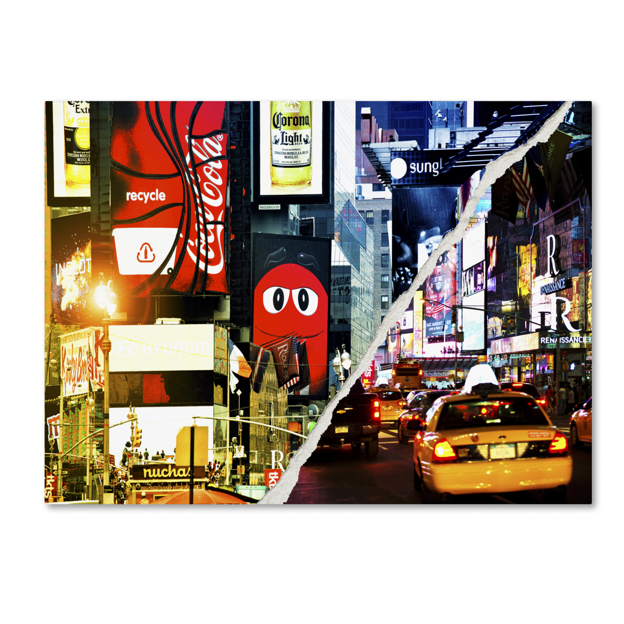 Philippe Hugonnard 'Times Square Night' Canvas Wall Art 35 X 47 Inches