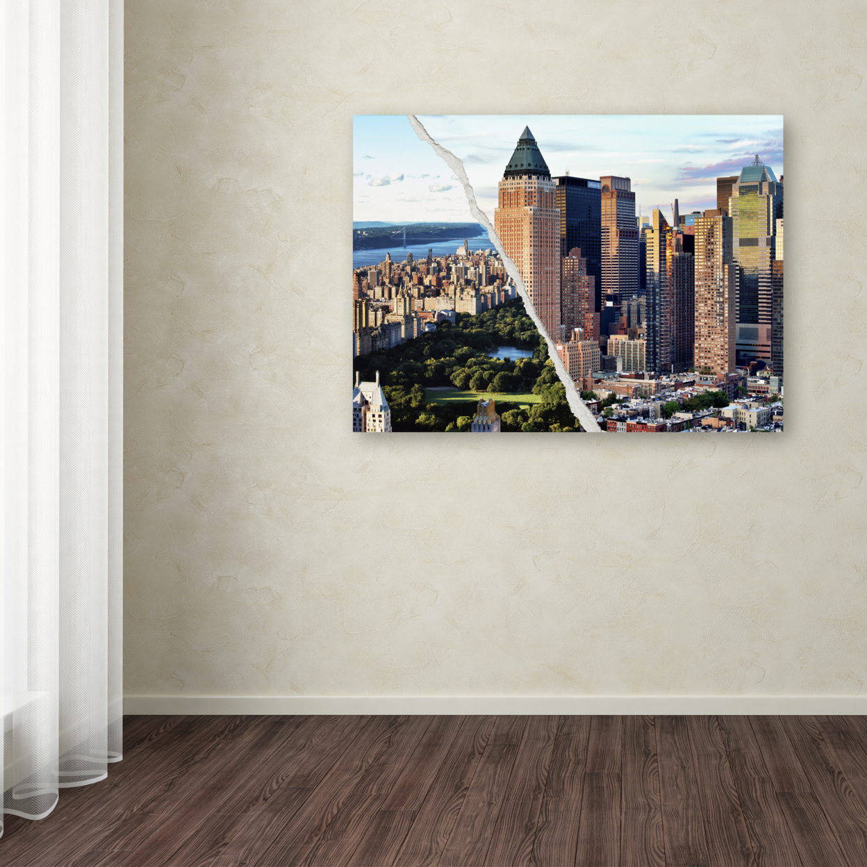 Philippe Hugonnard 'Central Park In Town' Canvas Wall Art 35 X 47 Inches