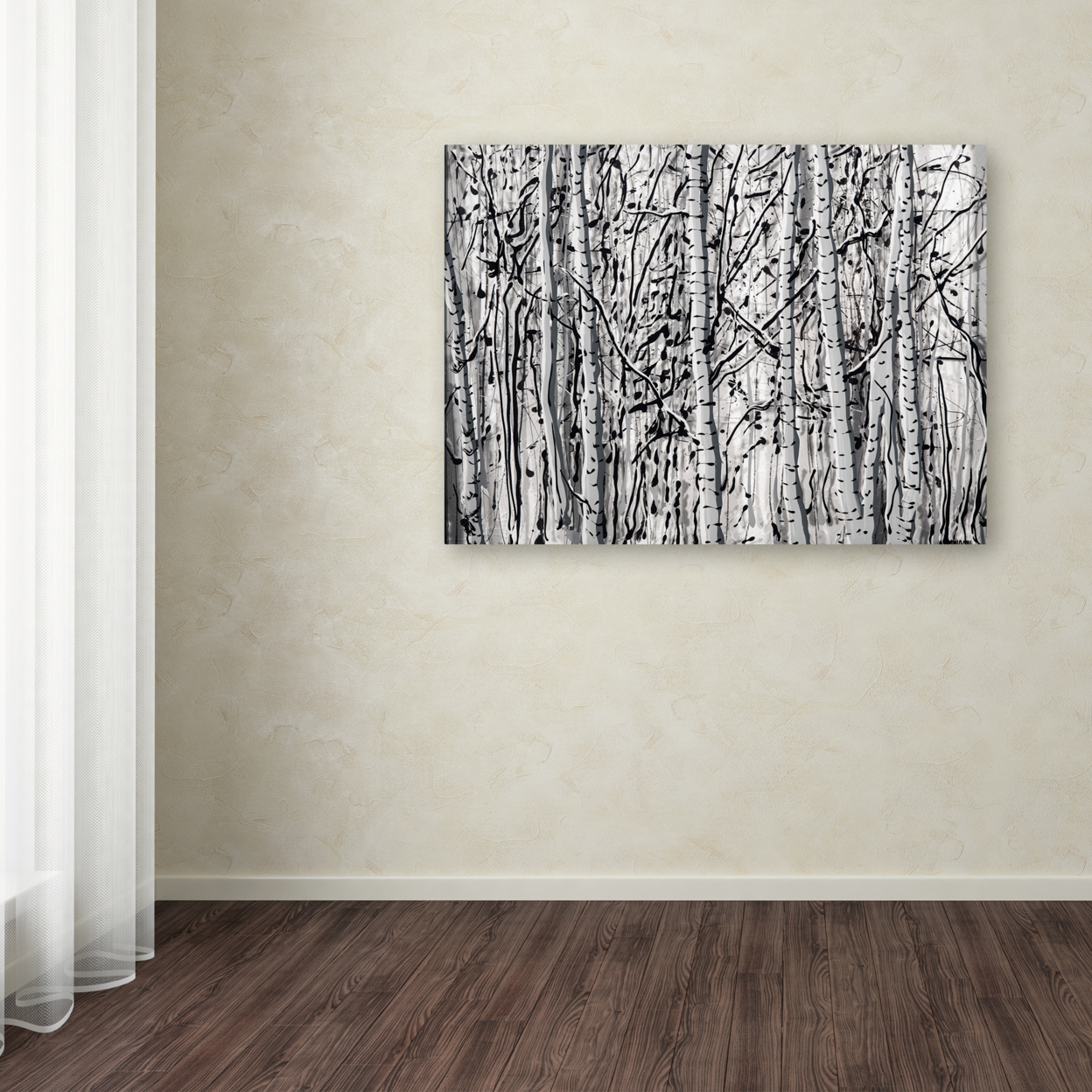 Roderick Stevens 'Winter Aspens' Canvas Wall Art 35 X 47 Inches