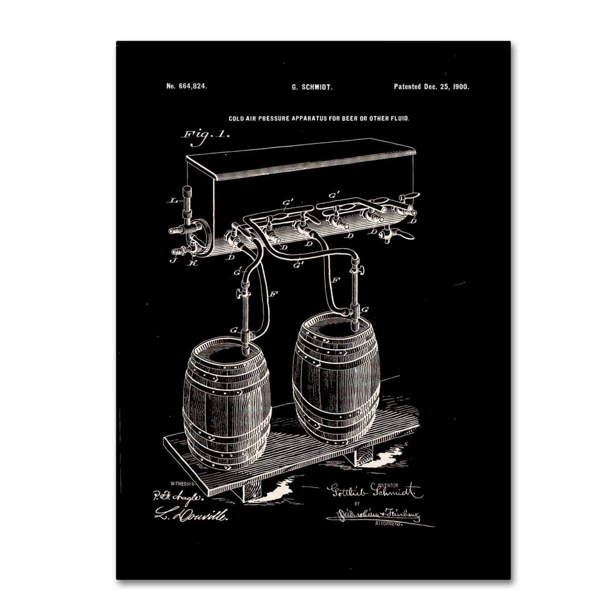 Claire Doherty 'Art Of Brewing Beer Patent Black' Canvas Wall Art 35 X 47 Inches