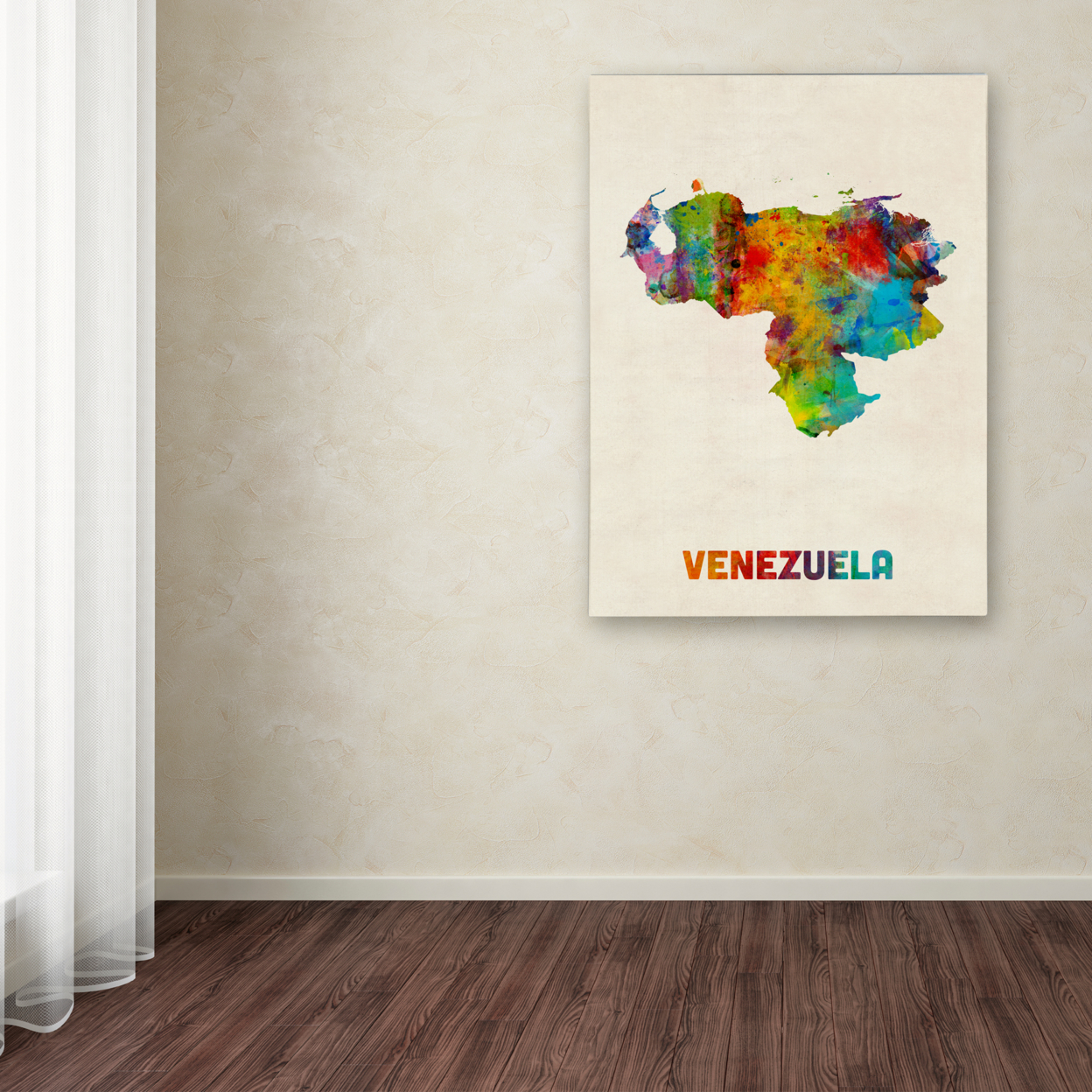 Michael Tompsett 'Venezuela Watercolor Map' Canvas Wall Art 35 X 47 Inches