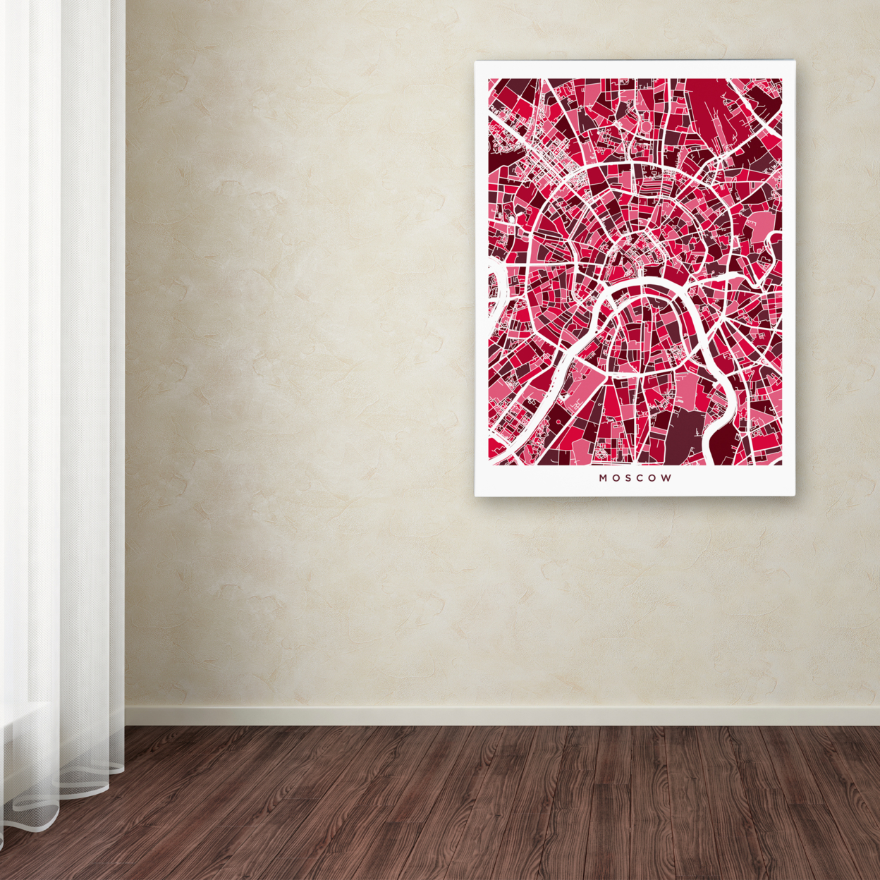 Michael Tompsett 'Moscow City Street Map IV' Canvas Wall Art 35 X 47 Inches