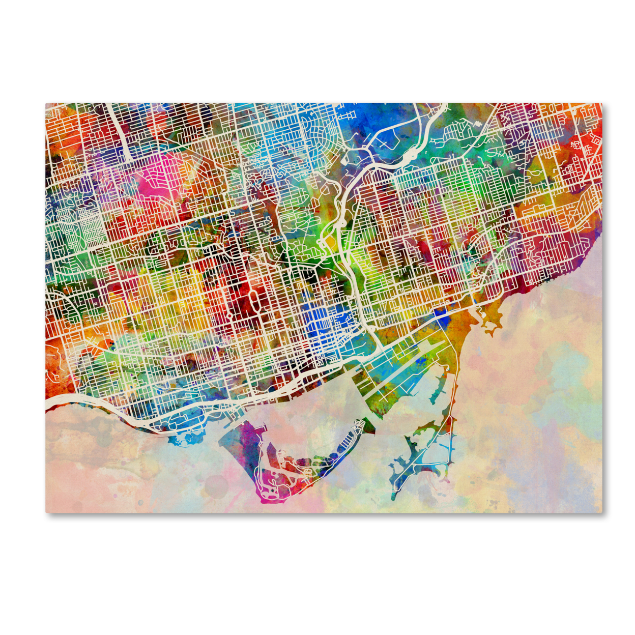 Michael Tompsett 'Toronto Street Map' Canvas Wall Art 35 X 47 Inches