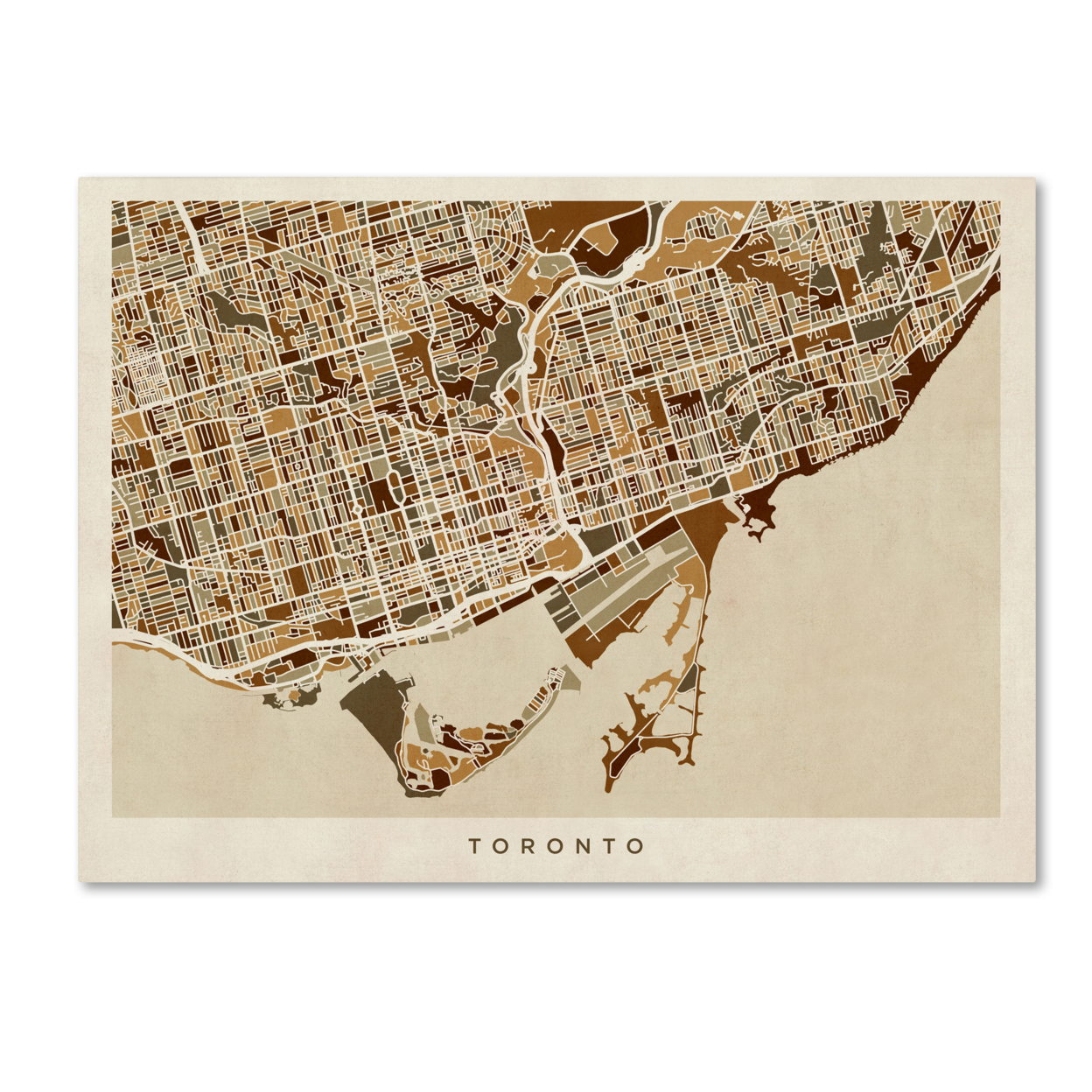 Michael Tompsett 'Toronto Street Map II' Canvas Wall Art 35 X 47 Inches