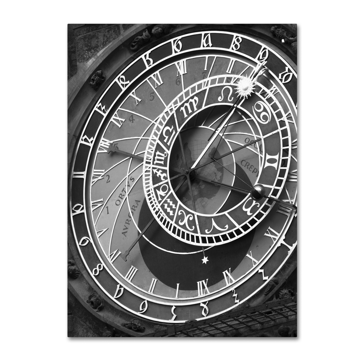 Moises Levy 'Astronomic Watch Prague 11' Canvas Wall Art 35 X 47 Inches