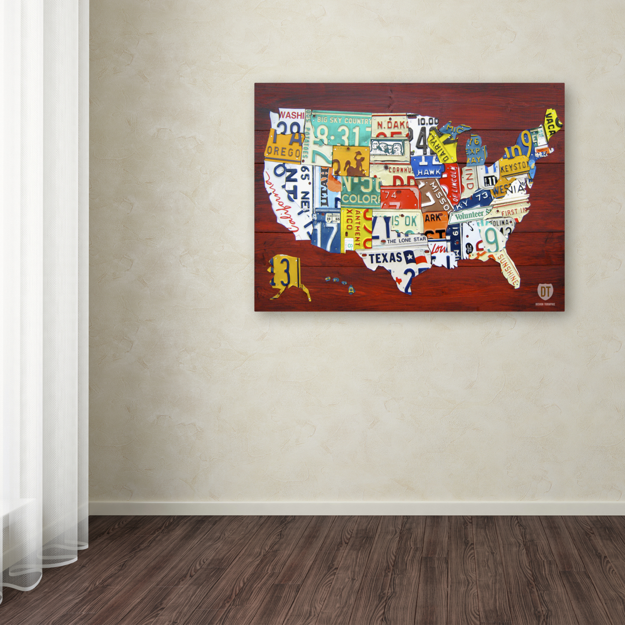 Design Turnpike 'License Plate Map USA' Canvas Wall Art 35 X 47 Inches