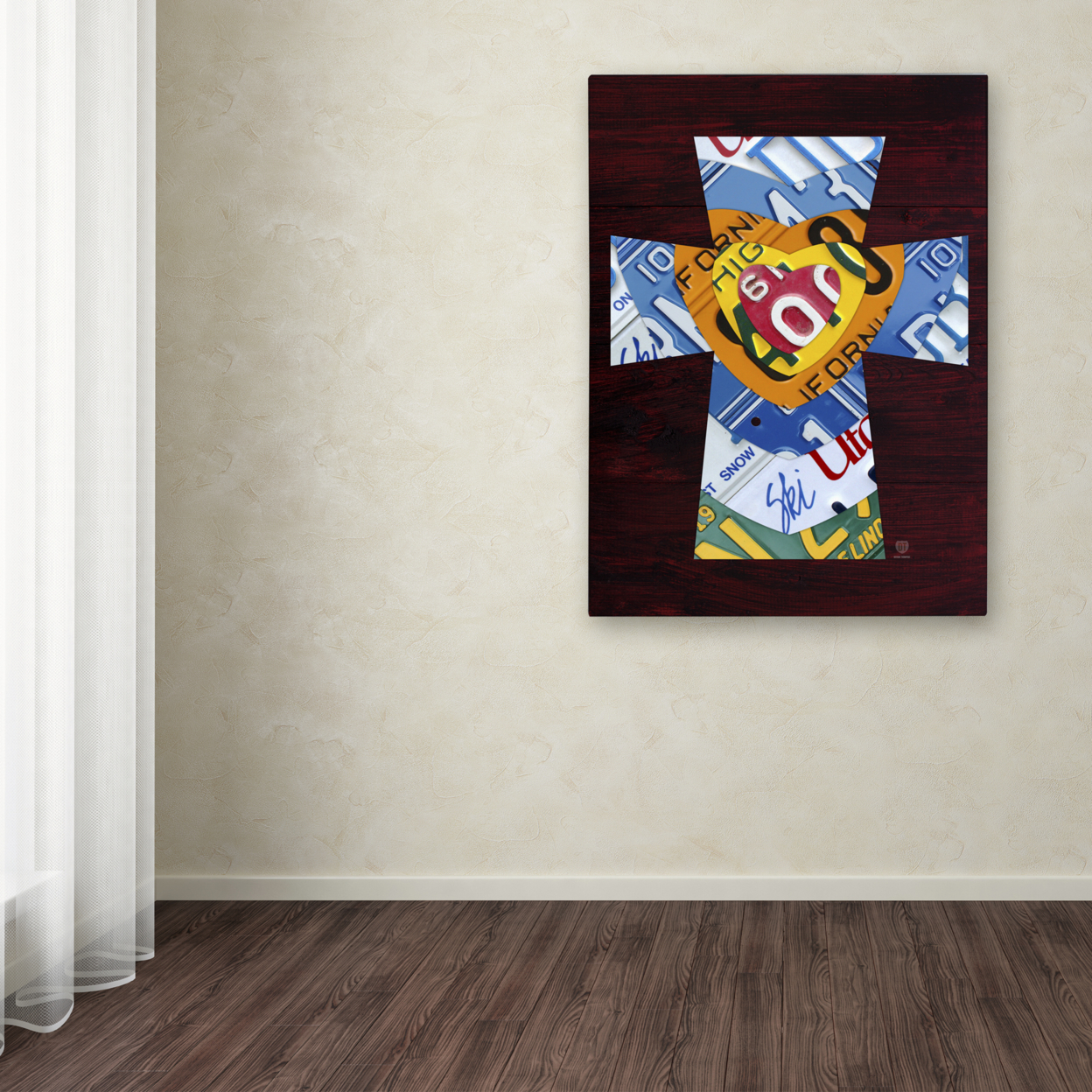 Design Turnpike 'Heart Cross' Canvas Wall Art 35 X 47 Inches