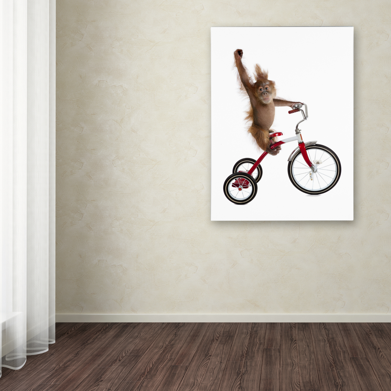 J Hovenstine Studios 'Monkeys Riding Bikes #2' Canvas Wall Art 35 X 47 Inches