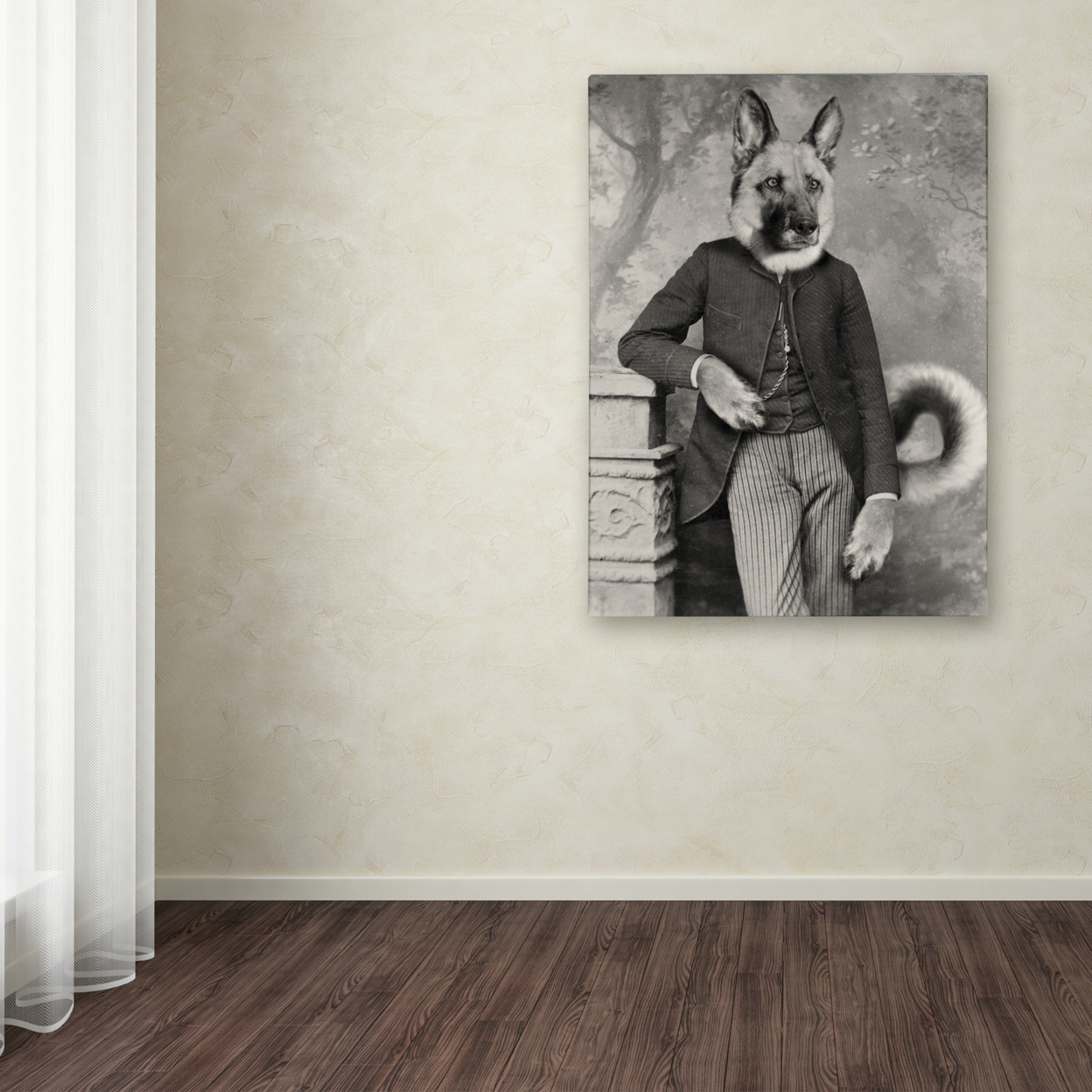 J Hovenstine Studios 'Hans The German Shepherd' Canvas Wall Art 35 X 47 Inches