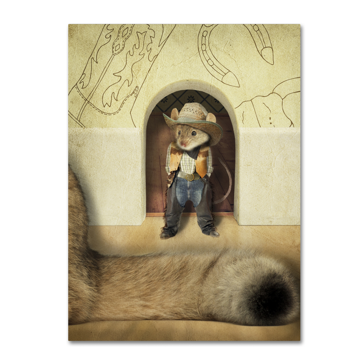 J Hovenstine Studios 'New Mouse In Town' Canvas Wall Art 35 X 47 Inches