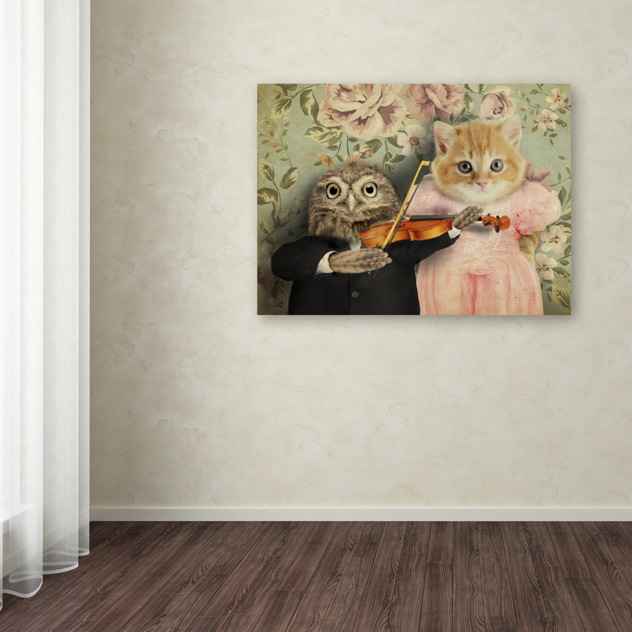 J Hovenstine Studios 'The Owl And The Pussycat' Canvas Wall Art 35 X 47 Inches