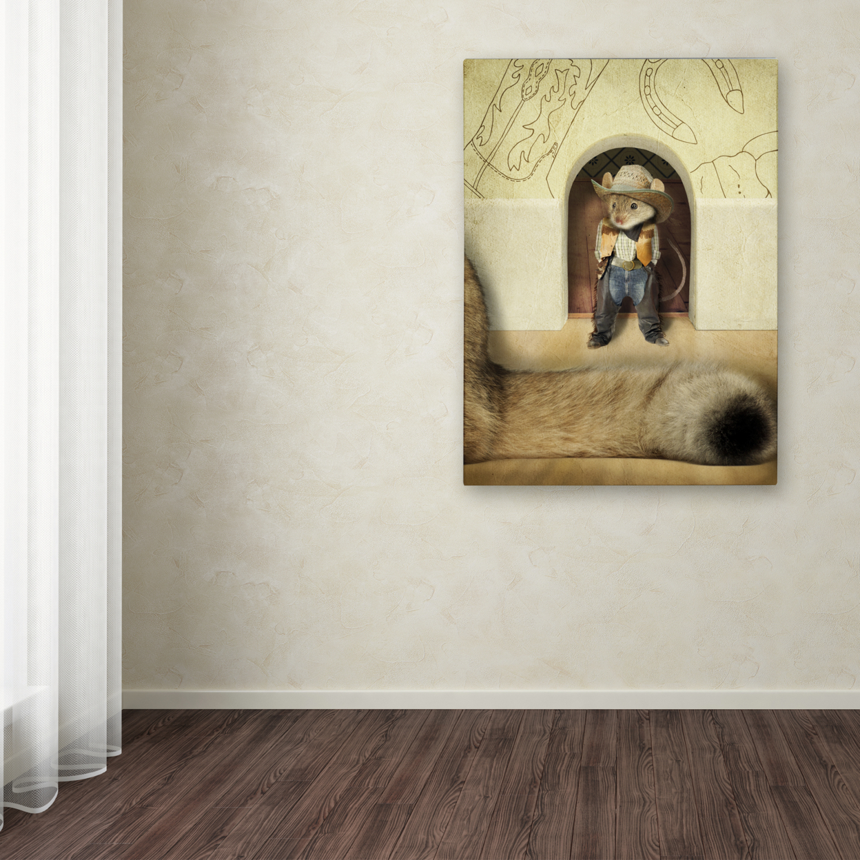 J Hovenstine Studios 'New Mouse In Town' Canvas Wall Art 35 X 47 Inches