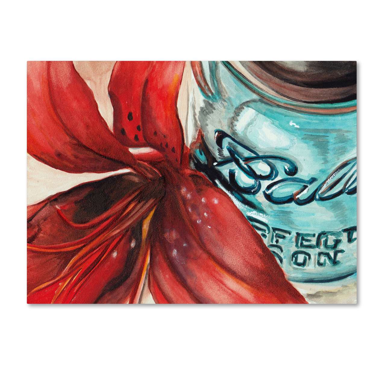 Jennifer Redstreake 'Ball Jar Red Lily' Canvas Wall Art 35 X 47 Inches