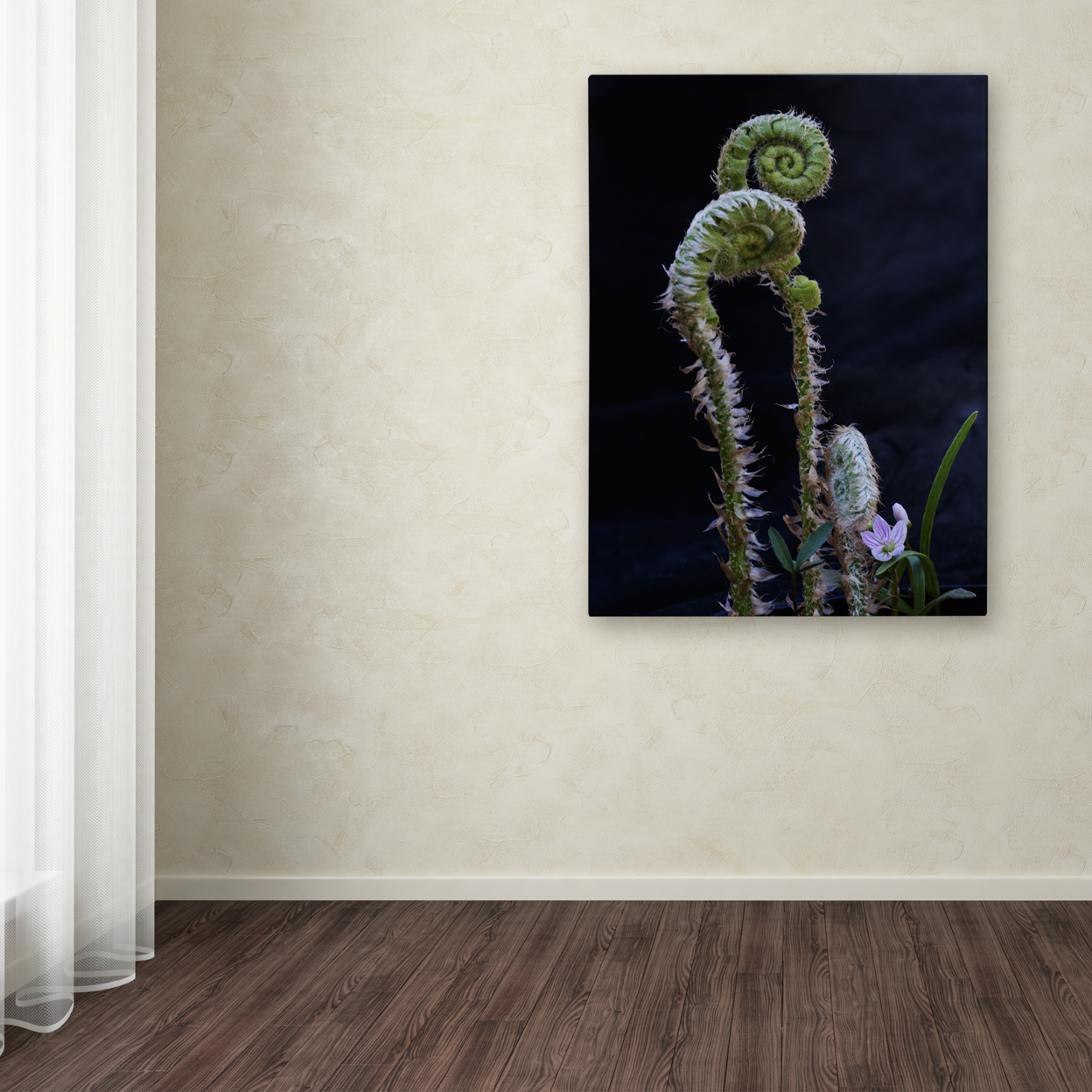 Kurt Shaffer 'Fern And Flower' Canvas Wall Art 35 X 47 Inches