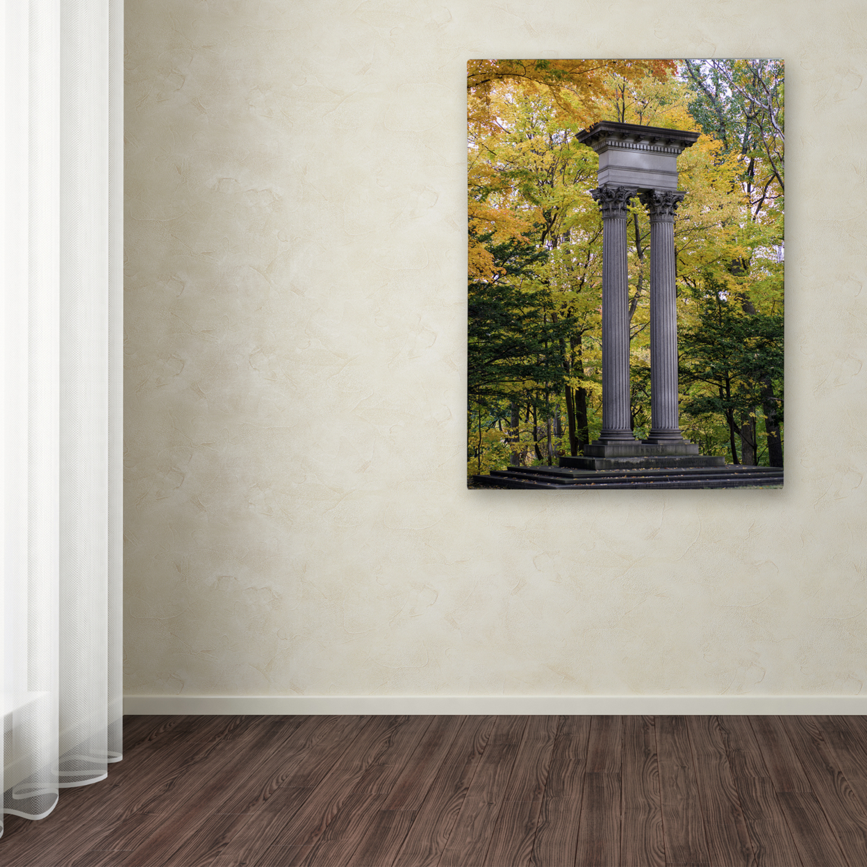 Kurt Shaffer 'Autumn Columns' Canvas Wall Art 35 X 47 Inches