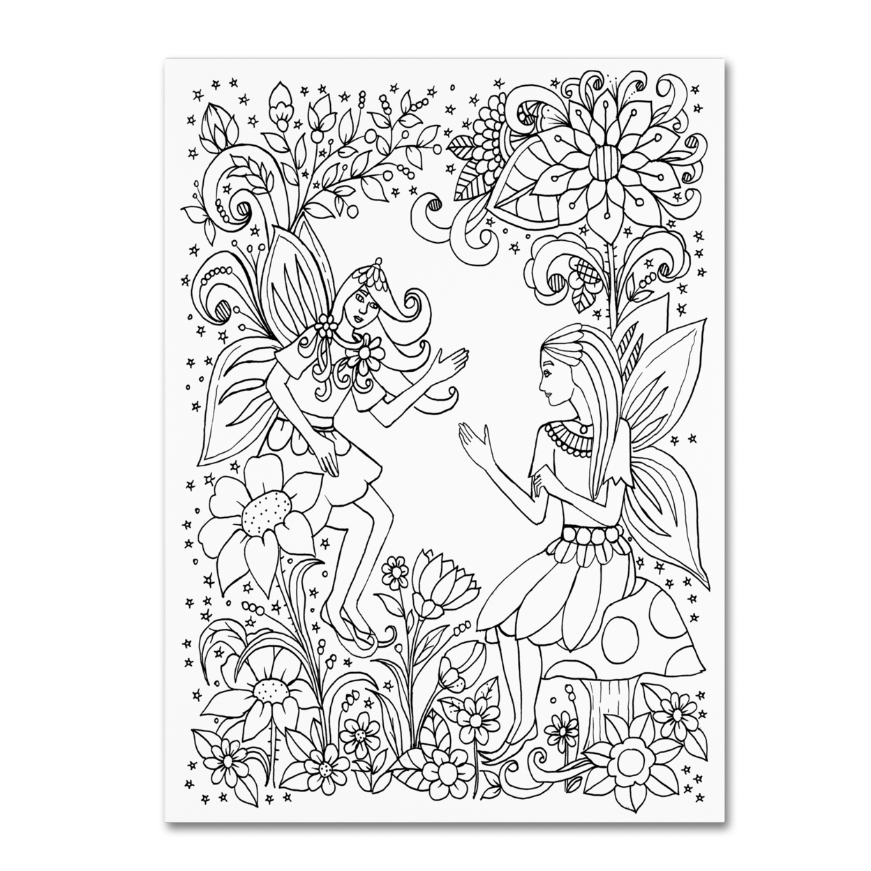 KCDoodleArt 'Fairy-1' Canvas Wall Art 35 X 47 Inches