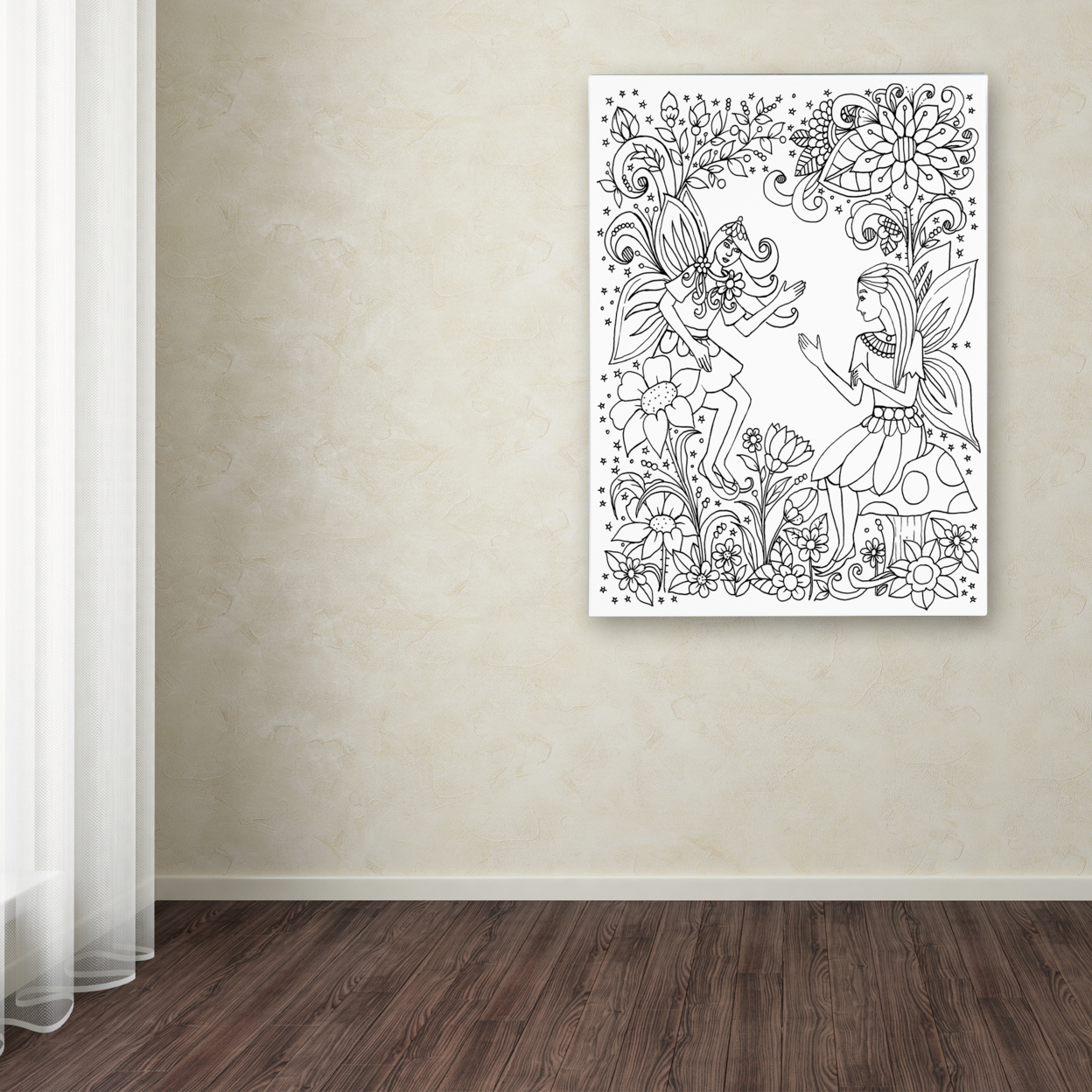 KCDoodleArt 'Fairy-1' Canvas Wall Art 35 X 47 Inches