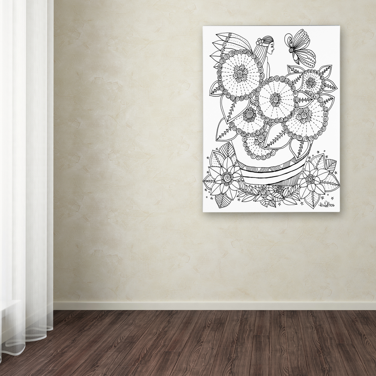 KCDoodleArt 'Fairy-2' Canvas Wall Art 35 X 47 Inches