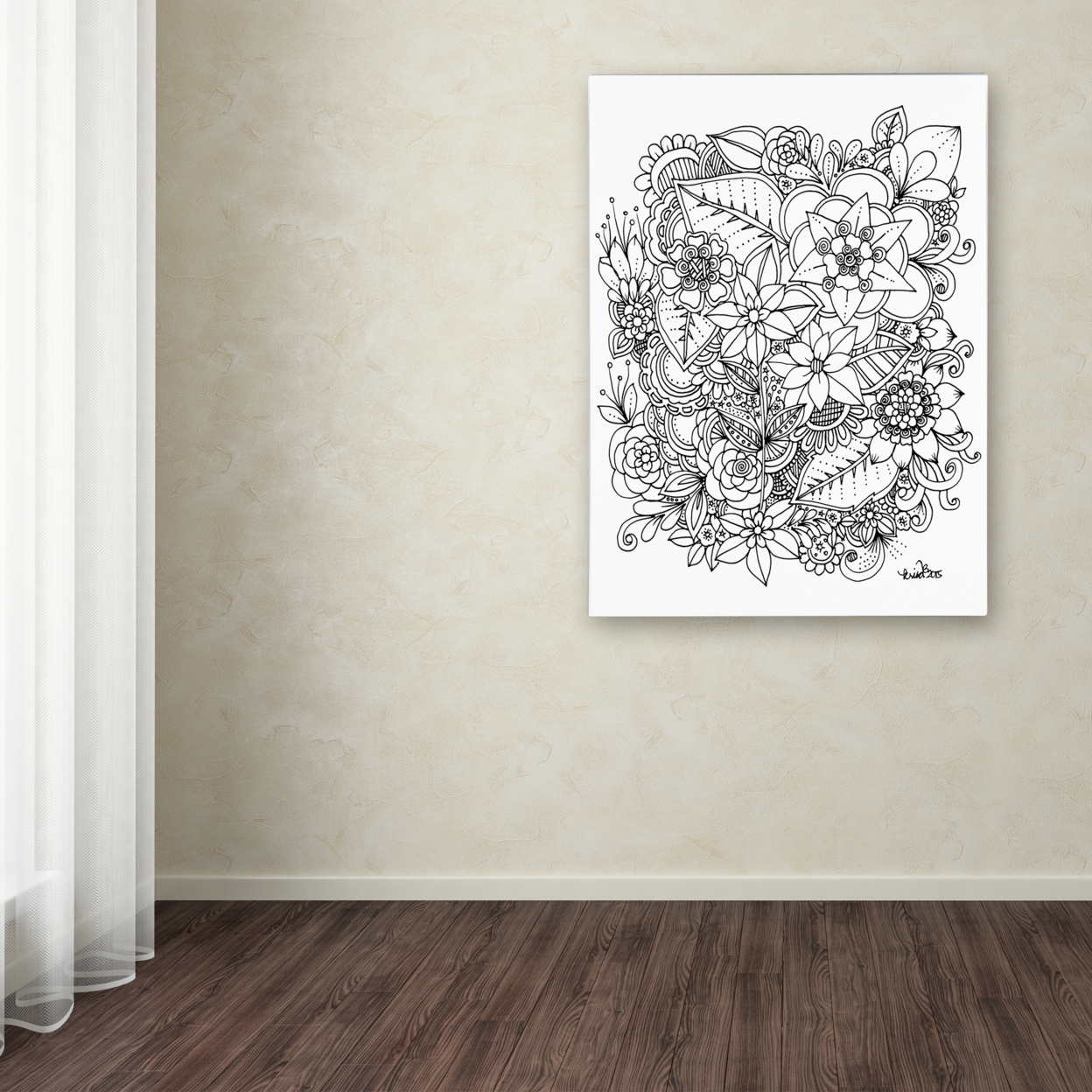 KCDoodleArt 'Flowers 2' Canvas Wall Art 35 X 47 Inches