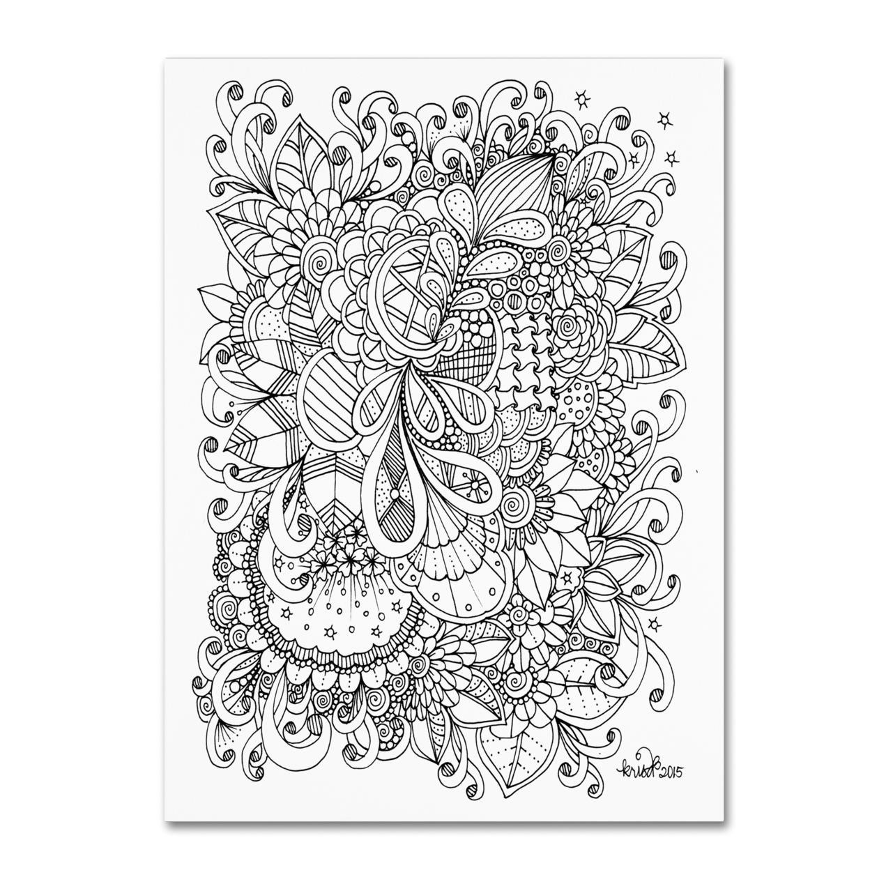 KCDoodleArt 'Zendoodle 1' Canvas Wall Art 35 X 47 Inches