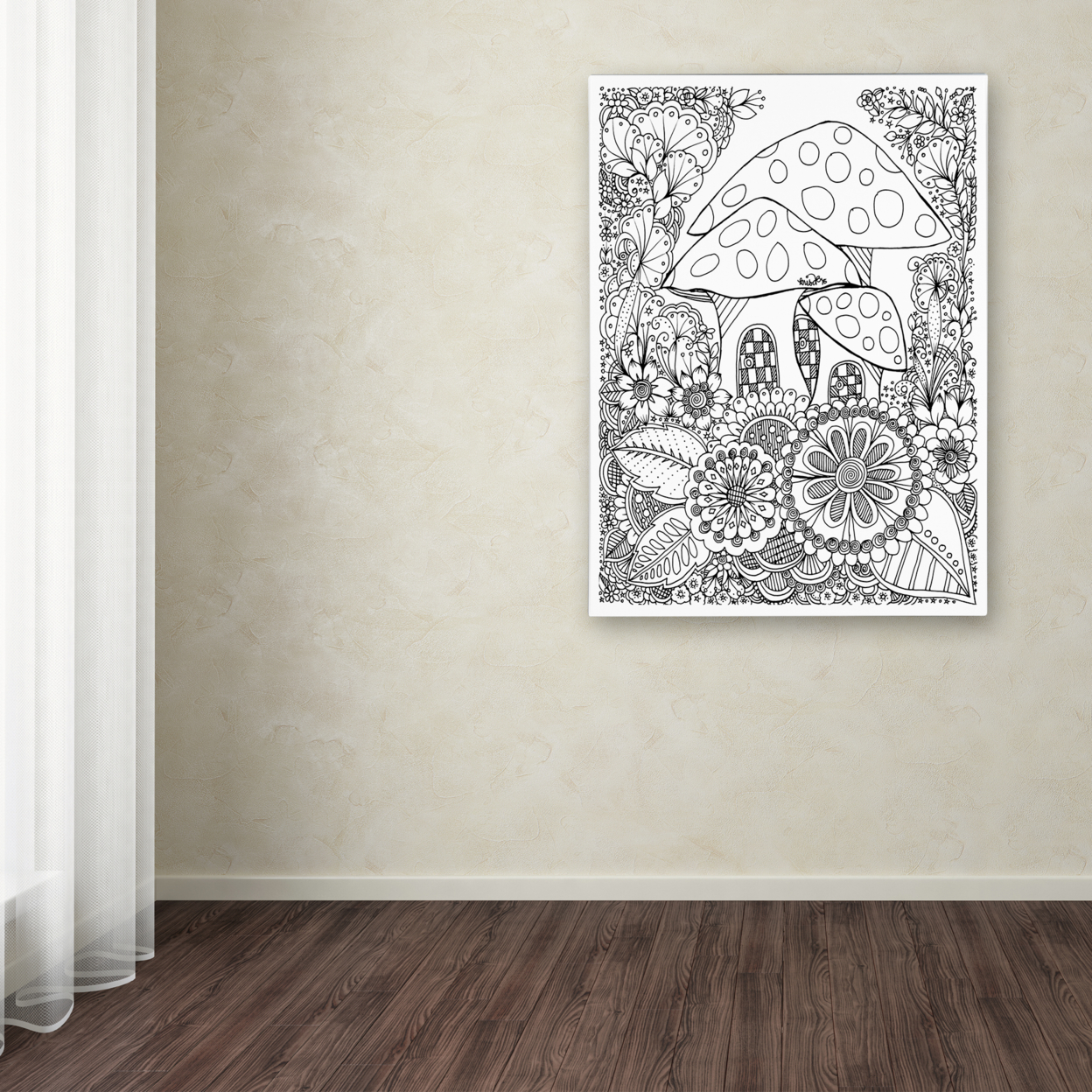 KCDoodleArt 'Mushroom House' Canvas Wall Art 35 X 47 Inches