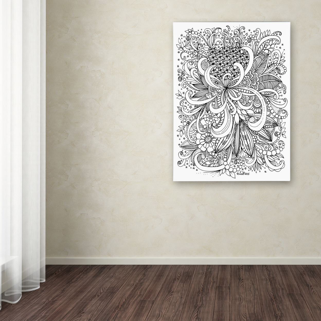 KCDoodleArt 'Zendoodle 3' Canvas Wall Art 35 X 47 Inches