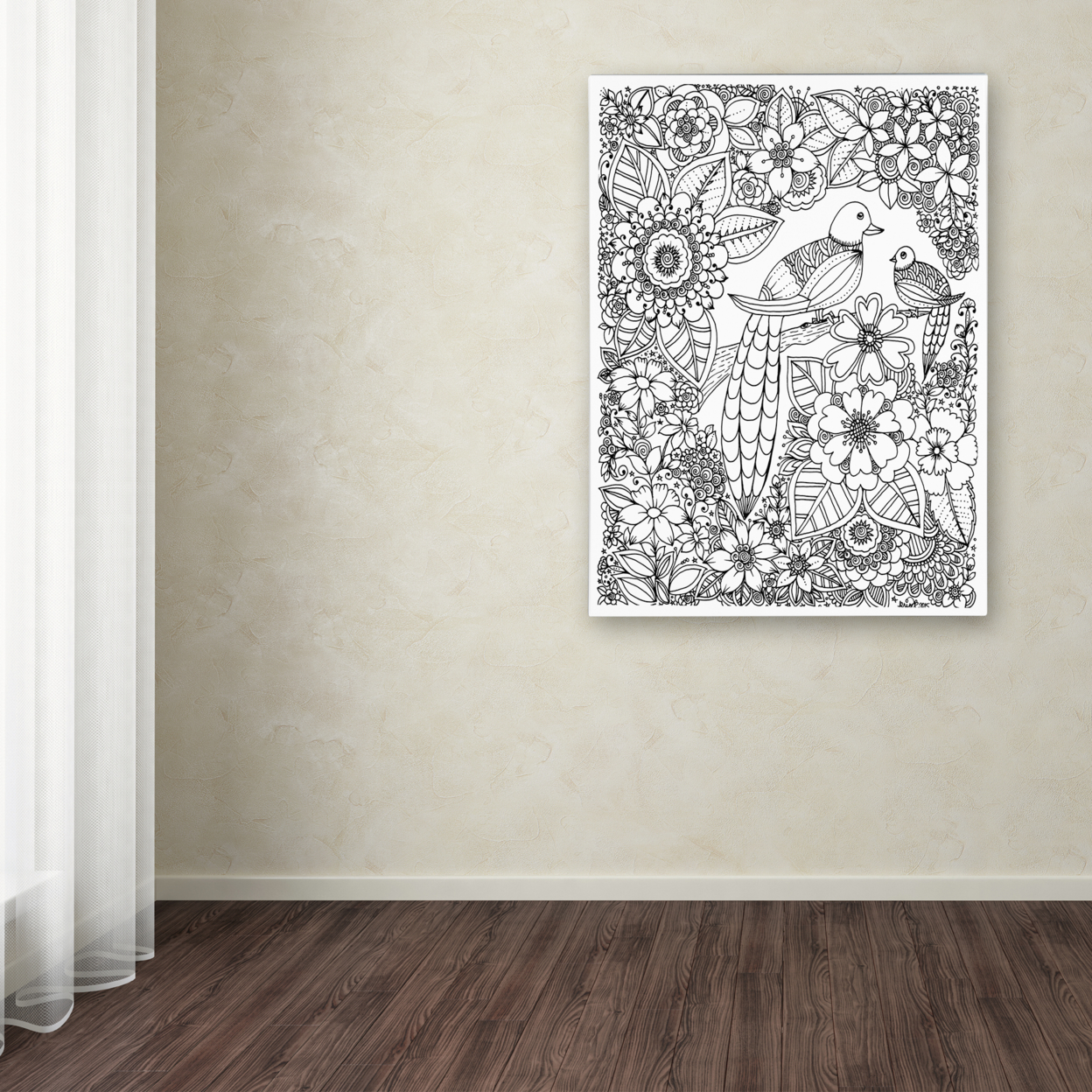KCDoodleArt 'Birds' Canvas Wall Art 35 X 47 Inches