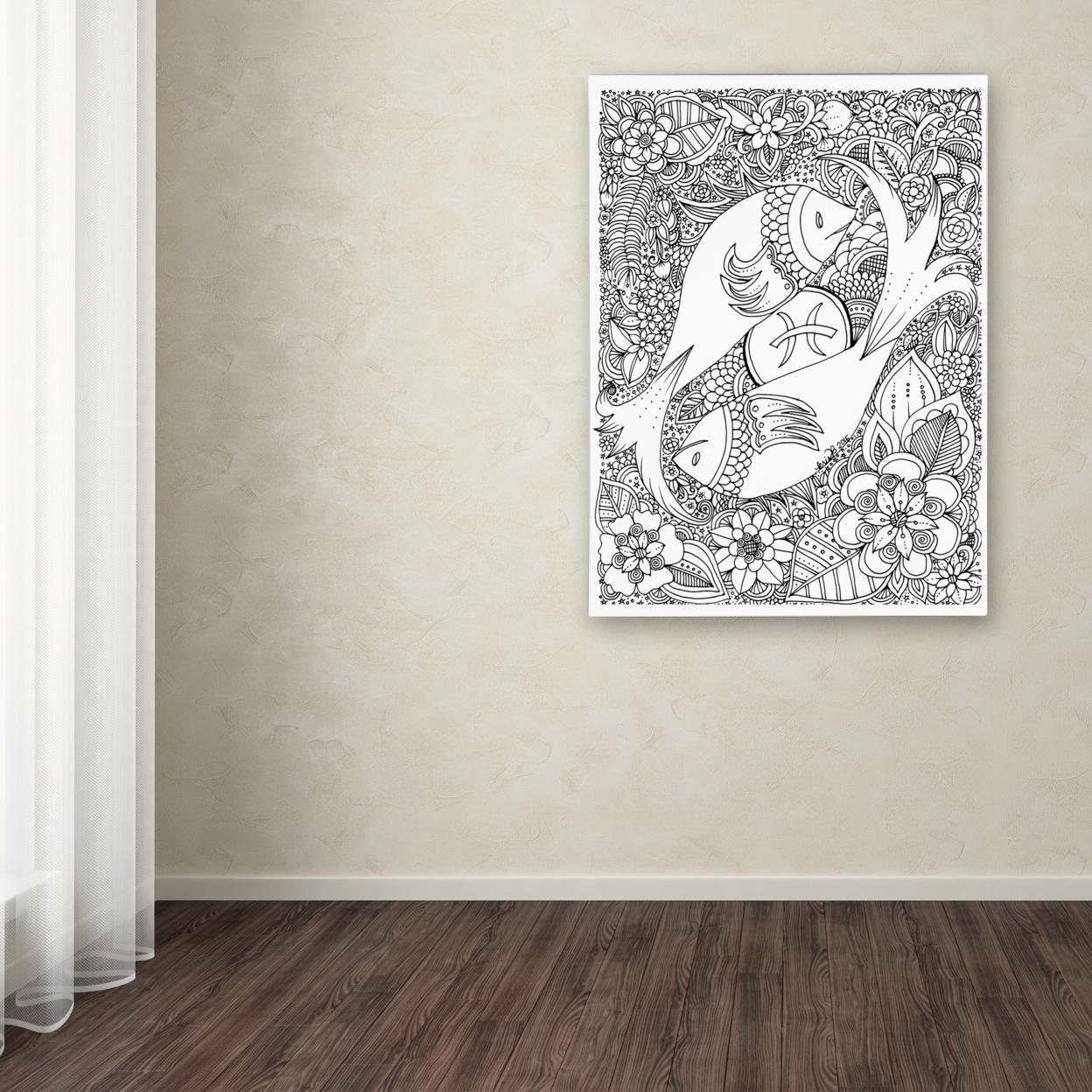KCDoodleArt 'Fish' Canvas Wall Art 35 X 47 Inches