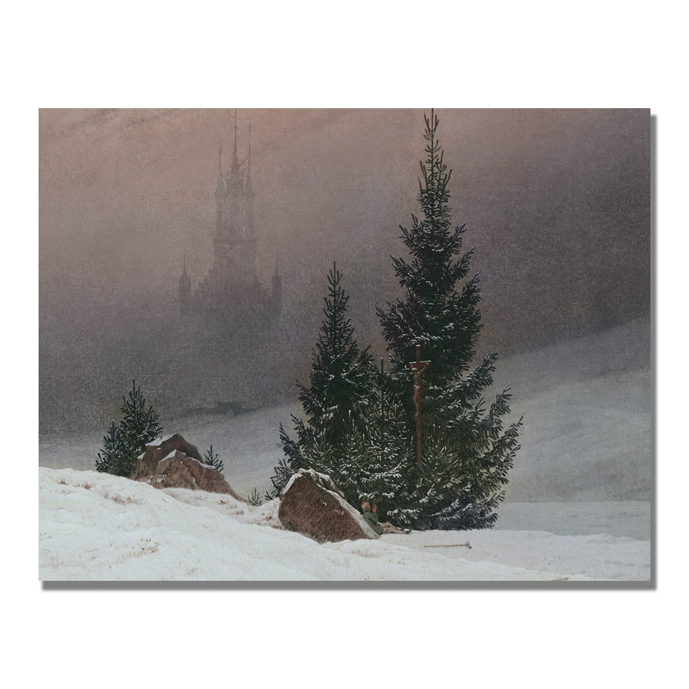Caspar Friedrich 'Winter Landscape' Canvas Wall Art 35 X 47 Inches