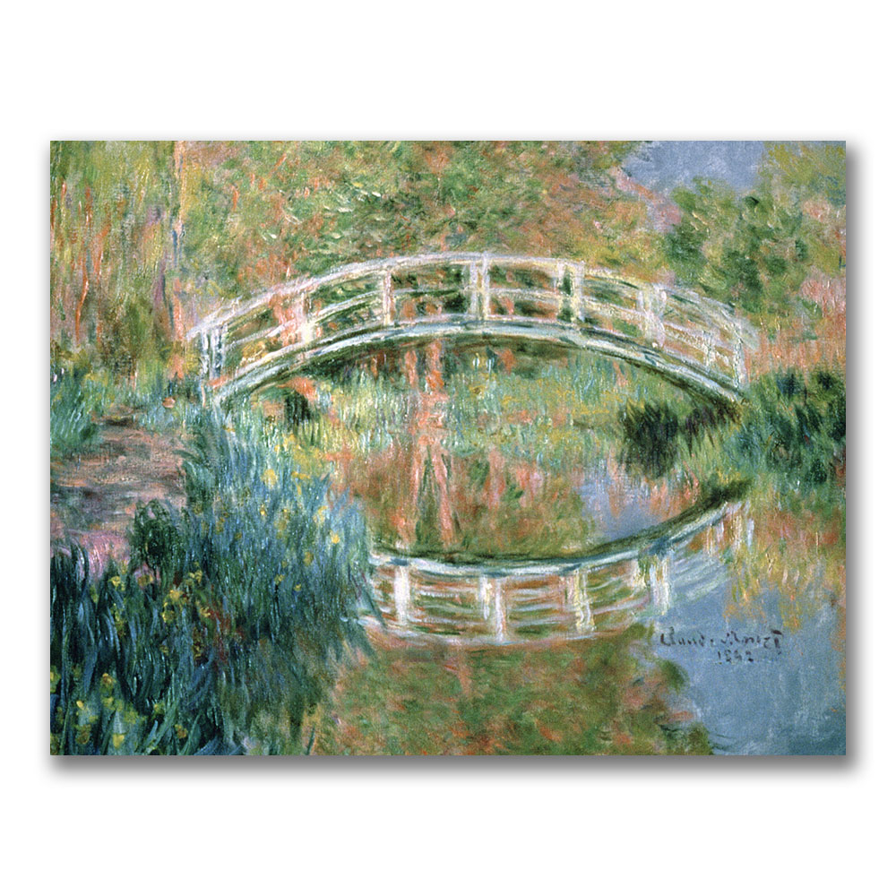 Claude Monet 'The Japanese Bridge, Giverny' Canvas Wall Art 35 X 47 Inches