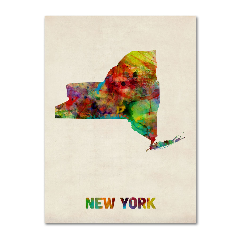 Michael Tompsett 'New York Map' 14 X 19 Canvas Art
