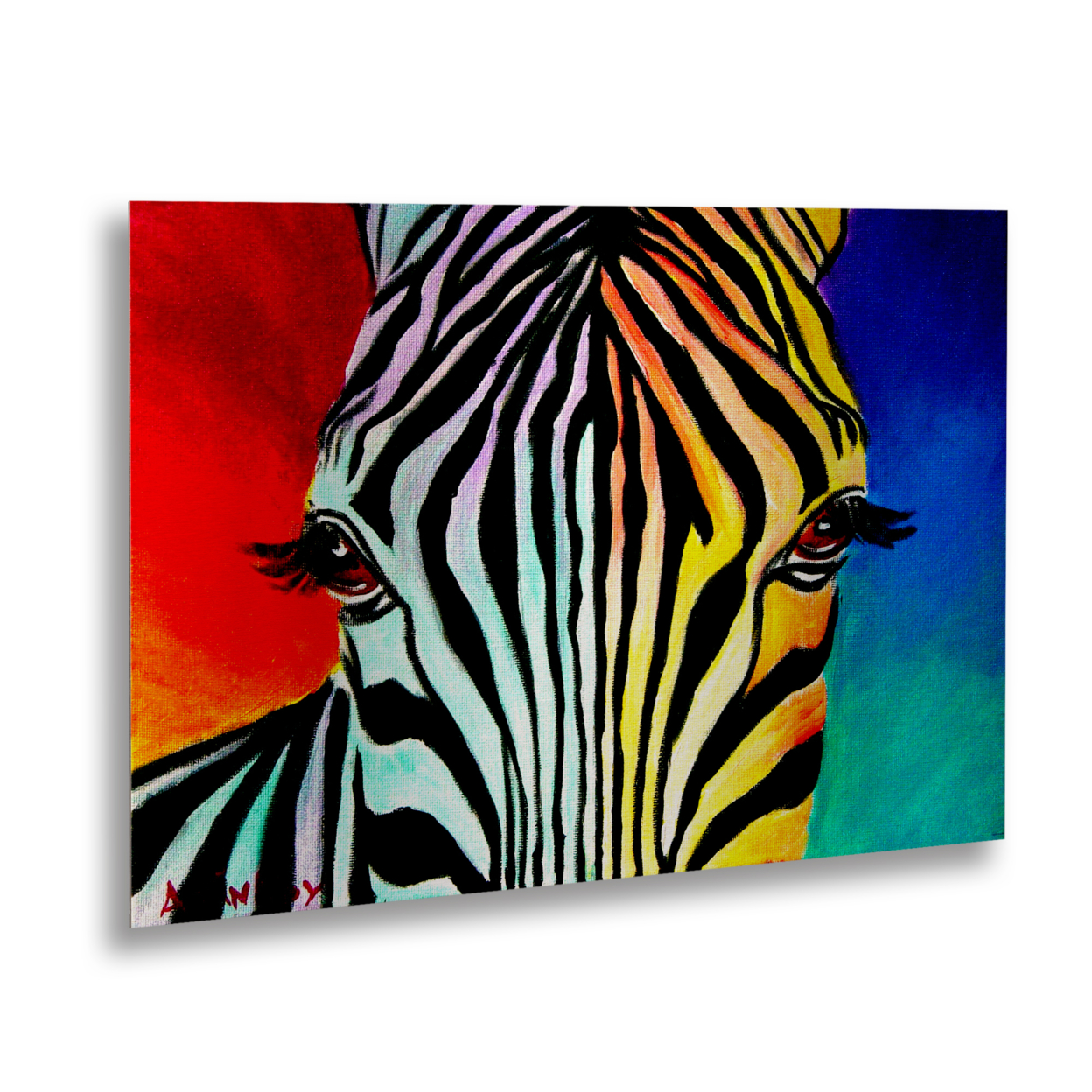 DawgArt 'Zebra' Floating Brushed Aluminum Art 16 X 22